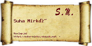 Suha Mirkó névjegykártya